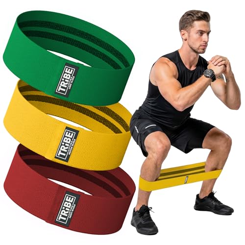 Fabric Resistance Bands for Working Out, 3-Pack for Legs and Glutes - color: Multicolor