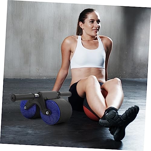 1set Automatic Rebound Abdominal Roller with Knee Pad for Home Fitness Training Dual Wheel Abdominal Exercise Equipment for Strengthening Core Muscles