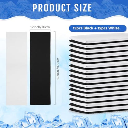 Hosuly 30 Pack Cooling Towels 40"x12" - color: Black, White