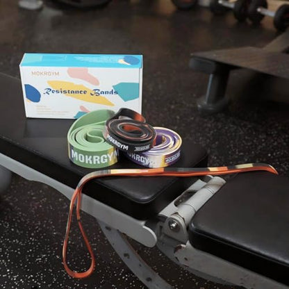 MOKRGYM Resistance Bands，Natural Rubber Non-Allergenic & Durable for Home&Gym Workouts Fitness Exercise