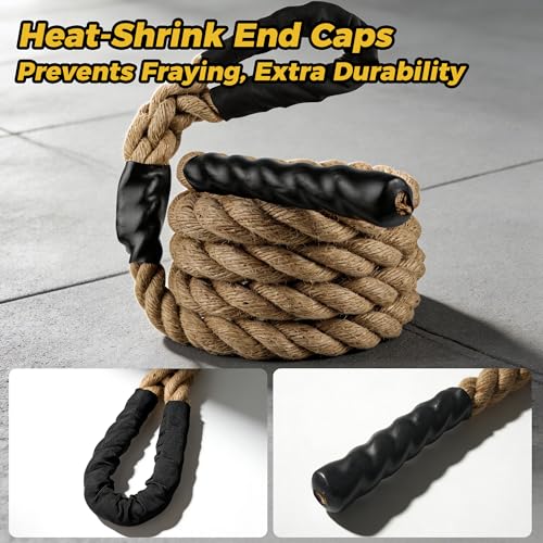 Climbing Rope 1.5 Inch Diameter - 10FT / 15FT Heavy Duty Gym Climbing Rope for Fitness & Strength Training Professional Workout Rope for Adults & Kids - Ideal for Home Gym, Outdoor & Indoor Exercises