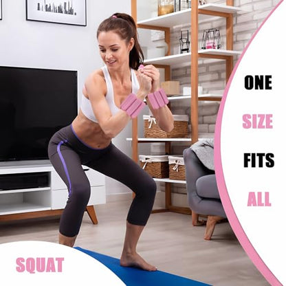 Ankle Weights for Women Wrist Weight: Adjustable Arm Weight Set for Yoga Barre Pilates Walking Aerobics Pool Exercise, Pack of 2, 2Lbs(1 Lbs each), Pink