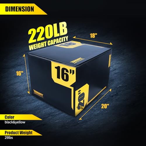 ToughFit Plyo Box - 3 in 1 Foam Plyometric Box - Jump Box for MMA, Crossfit - Adjustment Height Plyometric Jump Box for Home Gym - PVC Cover Platform & High-Density Workout Box - style: Small - 20"x18"x16"