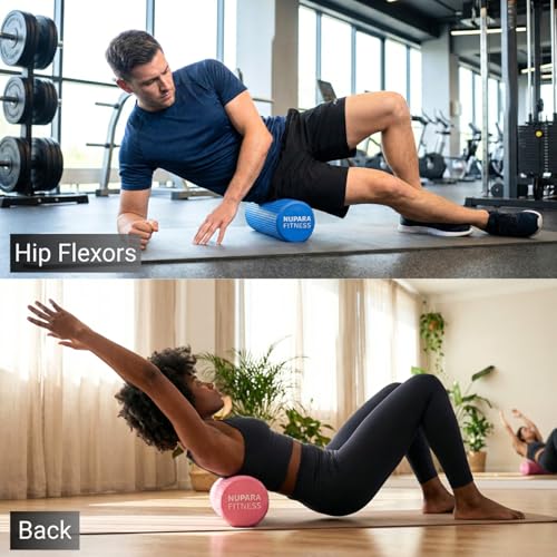 Foam Roller for Back, Legs, Hips, and Deep Tissue Muscles | Foam Roller for Physical Therapy, Exercise, Running, Cycling, Sports, Recovery, Yoga, and Pilates. (Pink, 12 inch - Medium)