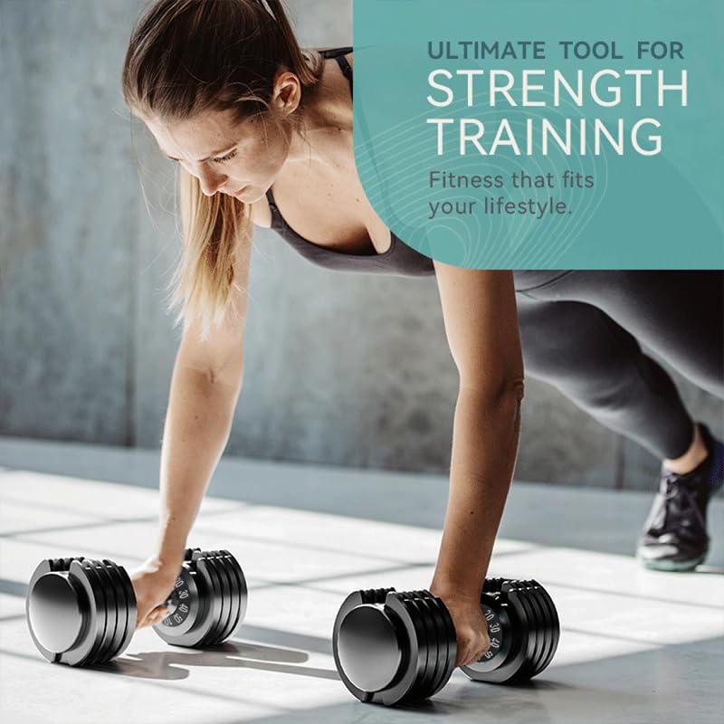 Adjustable Dumbbell Set of 2, 50/100/110lbs Free Weights Dumbbell Set - size: 50LBS Pair - A