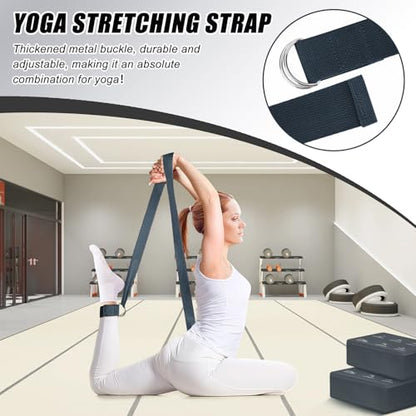 RETON Yoga Blocks Set with Straps, High Density Yoga Bricks, Lightweight EVA Foam Pilates Block, 2 Yoga Blocks with 2 Straps for Yoga, Pilates, Fitness, Stretching and Toning