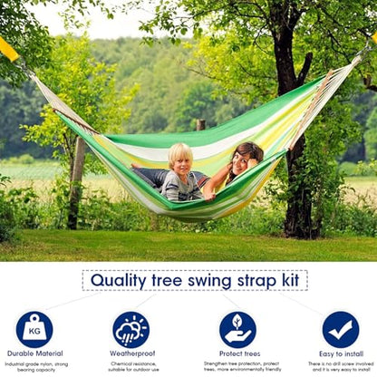 Safe Tree Swing Straps Hanging Kit with Two Alloy Carabiners 2,200lb Breaking Strength Easy and Fast Installation Swings or Hammocks (10ft-Single)