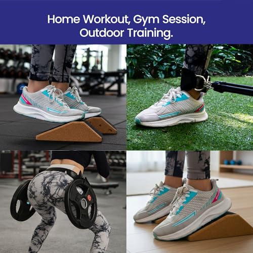 Slant Board for Squats – Portable Squat Wedge Block with Hip Thrust Belt Set – Home Gym Workout Kit for Legs & Glutes - Calf Stretcher Incline Board for Ankle Mobility – Resistance Bands by ALELISA