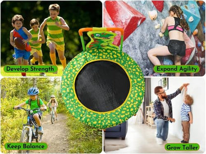 36 Inch Kids Trampoline Mini Trampoline with Handle, 36'' Indoor Outdoor Trampolines for Kids, Toddler Small Mini Baby Fitness Rebounder Recreational Trampolines, Birthday Gift Ideas - color: Green