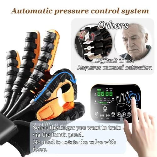 8th Generation Robotic Hand Glove For Stroke Rehab, Hand Therapy Equipment,Glove For Stroke Recovery, 4 Modes, Adjustable Intensity, Touch Panel.