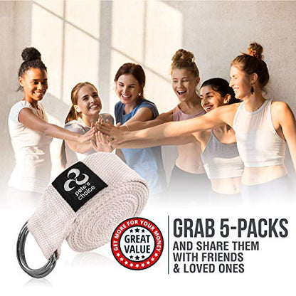 Stretching Straps and Yoga Blocks - Yoga Beginner Kit for Pilates & Gym - style: 5 Pack, 8ft