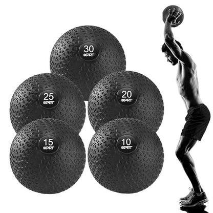 XPRT Fitness Slam Ball - Professional Dead Bounce Weighted Exercise Ball | Medicine Ball with Secure Textured Grip | Heavy Duty Rubber Shell for Cross Training, HIIT, Core Strength Training
