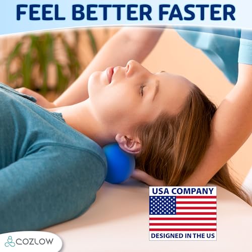 Double Lacrosse Silicone Massage Ball - Cobalt Blue - Peanut Trigger Point Roller for Mobility, Deep Tissue Therapy, Myofascial Release - Acupressure Tool for Muscle Pain Relief