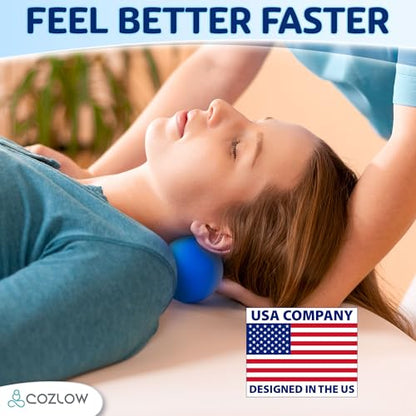 Double Lacrosse Silicone Massage Ball - Cobalt Blue - Peanut Trigger Point Roller for Mobility, Deep Tissue Therapy, Myofascial Release - Acupressure Tool for Muscle Pain Relief