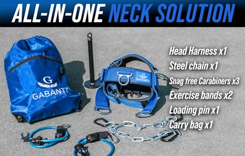 G Gabantt- Neck Exerciser and Neck Trainer. Adjustable Neck Harness Weight Lifting, 4 Way Neck Training - Head Harness for Neck Exercises and Neck Muscle Builder. Neck Strengthener Workout Equipment
