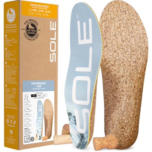 SOLE Performance Thin Shoe Insoles – Orthotic Arch Support Inserts for Plantar Fasciitis Relief - Mens Size 10/Womens Size 12, 1 Pair - size: Mens Size 10/Womens Size 12
