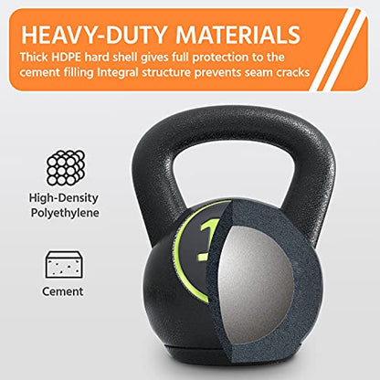 Yaheetech 4 Piece Kettlebell Set 5lb 10lb 15lb 20lb Strength Training Black
