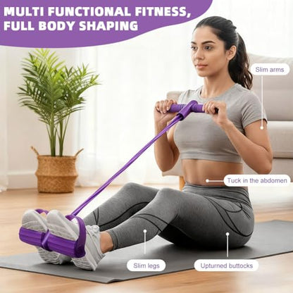 21 Fitness Resistance Bands-6 Tube Pedal Ankle Puller, Multifunction Tension Rope, Pedal Resistance Band with Handle Sit Up Exercise Equipment Home Gym Tummy Trainer for Men Women (Size:8 Tube)