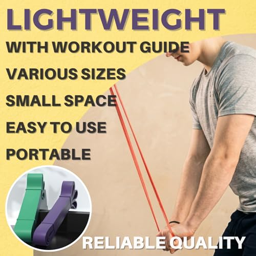 LEZER Resistance Bands - Pull Up Bands for Home Gym Fitness, Stretching, Physical Therapy & Training - Includes Instruction - color: 08 - 3 Colors - Middle sets