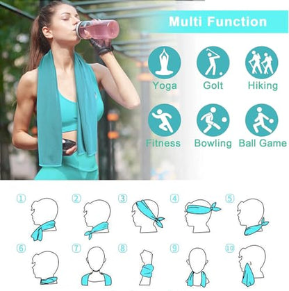 6 Pack Cooling Towel(40"x12") for Neck and face, Ice Towel, Soft Breathable Towels, Cooling Rags for Yoga, Sport, Running, Workout, Gym, Camping, Fitness, Workout & More