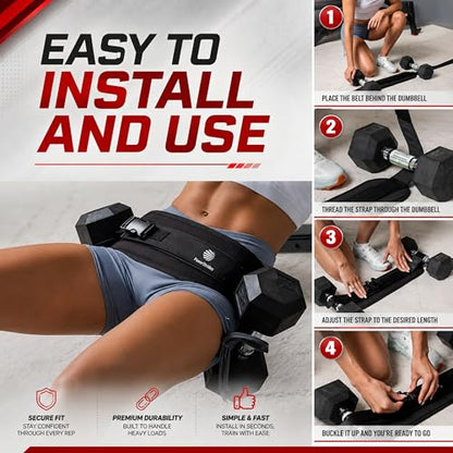 hip thrust belt for dumbbells – Best weightlifting Belt for home gym equipment workout and fitness weight lifting for men and women, perfect weights pad bandes accessories trainer at home for booty, glute and pilates exercise.