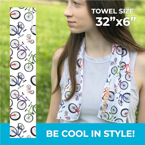 Original Cooling Towel – Be Cool in Style - Heat Relief, Soft, Lightweight, Sun Protection, Easy Clean - Perfect for Biking, Running, Yoga, Gym, Gardening - Kid Bike - color: Kid Bike