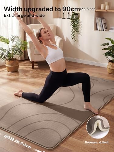 EaseUp Large yoga mat,73’x35.5’x0.4’,extra thick and wide,10mm pilates mat,non-slip exercise mat,workout mats for home gym