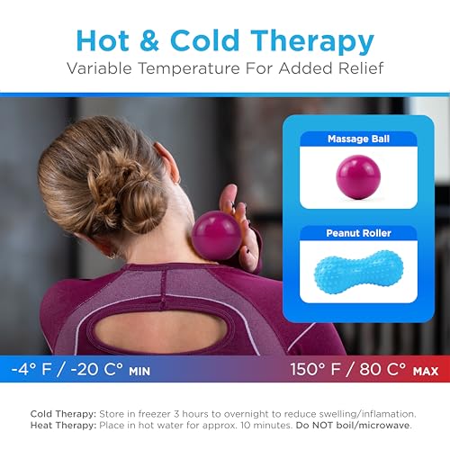 NOVA 3-in-1 Hot and Cold Massage Roller Set - Foot Roller, Gel Ball, and Peanut Roller for Plantar Fasciitis, Back Pain, Trigger Point Therapy - Deep Tissue Relief Kit with Travel Bag