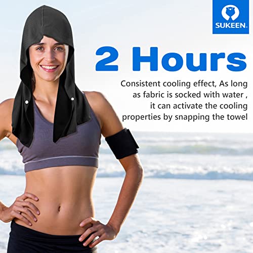 Sukeen Cooling Hoodie Towel for Men, Cooling Towels for Neck and Face, Cools When Wet Cooling Neck Wraps, Sport Workout Camping Cycling Cool Towel for Hot Weather