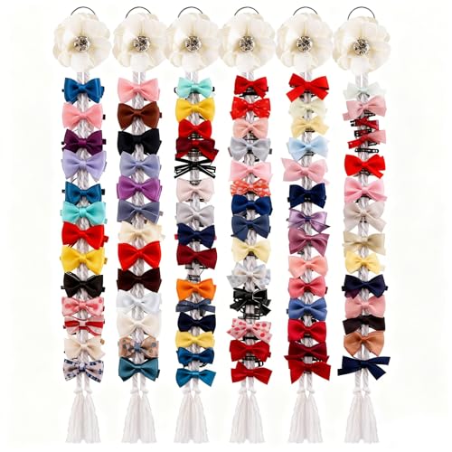 6PCS Bow Holder Organizer,Baby Decorative Hair Accessories Organizer, Clips Storage Bow Holder for Girls Hair Bow,Room Nursery Wall Hanging Decors (6-1-ho) (6-1-mi) - color: 6-1-mi