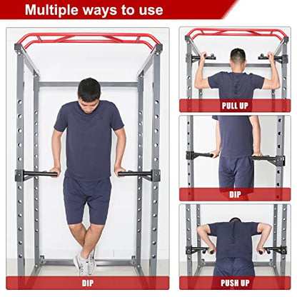 Dip Bar Attachments for 2" x 2" or 3" x 3" Power Rack - Narrow & Wide Dips Double Handles (Patent Pending) - color: For 2" x 2" Rack