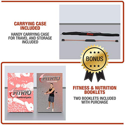 Flex Fitness Body Bar for Physical Therapy & Rotator Cuff Relief - Shoulder Rehabilitation Tube for Baseball & Exercise Stick - Mobility Training Stick for Home Workout