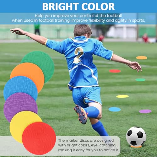 12 Pcs Non Slip Agility Markers Poly Spots, 4 Inch Floor Dots for Indoor and Outdoor Surfaces, Spot Markers for Sports Activities, Dance