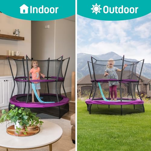 Skywalker Trampolines 60" No-Spring Design Mini Trampoline for Kids and Toddlers with Enclosure Net - color: Purple