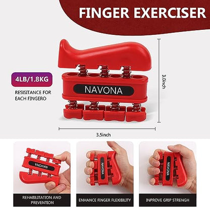 13 PCS Grip Strength Trainer Kit, Hand Gripper Strengthener, Forearm Strengthener, Finger Strengthener, Finger Exerciser, Stress Relief Ball, Forearm Workout Ring for Muscle Building and Injury Recover