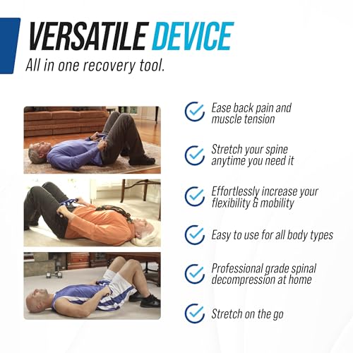 Lo-Bak TRAX Lumbar Spine Stretcher - Upper & Lower Back Stretcher Pain Relief – Portable Spine Decompressor & Back Cracking Device for Herniated Discs, Sciatica, Scoliosis - Blue - color: Blue