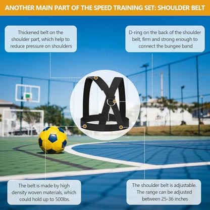 80lb Speed Training Equipment, Resistance Band Exercising Set - size: 9.8ft