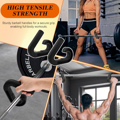 Neutral Grip Pull Up Handles 45°, Angles 90° Ergonomic Portable Hooks, Neutral Grip Handle Attachment for Pull-up Bars, Deadlifts, Barbellsand Resistance Bands