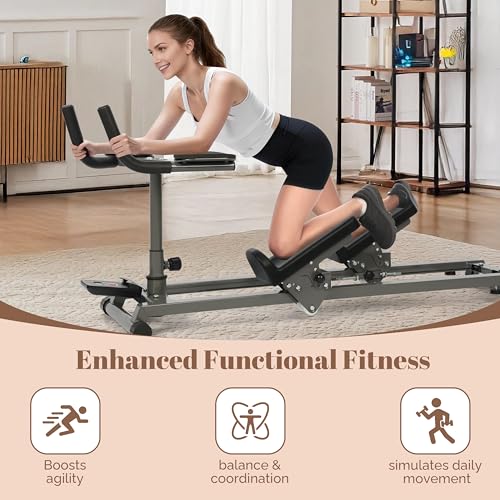 Exercise Crawler Machine, Spine Twist and Stretch Trainer, Full Body Cardio Machine, Builds Core Strength, Home Gym Equipment with Adjustable Hand Grips & Knee Support