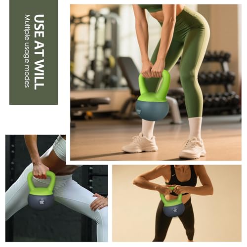 ENERGI CORE Kettlebell - Sand Filled Weight for Home Gym Workouts & Strength Training - Portable Exercise Kettle Bell for Women & Men