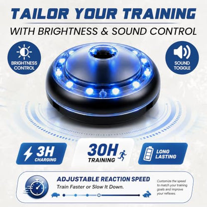 Reflexx RLT 2.1 Reaction Training Lights – Improve Reaction Time, Coordination & Focus – Adjustable Speed, Random Mode, Brightness & Sound Control – for Fitness, Rehab, Seniors & Athletes - style: Set of 3