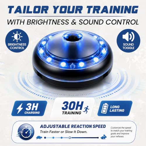 Reflexx RLT 2.1 Reaction Training Lights – Improve Reaction Time, Coordination & Focus – Adjustable Speed, Random Mode, Brightness & Sound Control – for Fitness, Rehab, Seniors & Athletes - style: Set of 6