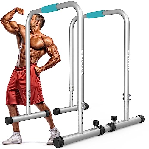 Dip Stands Bar Adjustable Parallel Bars Dip Station, Capacity Perfect for Home and Garage Gym Exercise Equipment Gymnastics(Color:Gray) - color: Gray