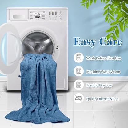 Microfiber Bath Towel 35x70in - Ultra Soft Quick Dry, Lightweight for Gym, Spa, Travel | Hotel Grade & Multi-Use| Single Pack - color: Blue, size: 35*70 Inches