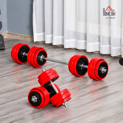 Soozier Adjustable Dumbbell Set, Convertible to Barbell Weight Set for Home Gym Women and Men Weight Lifting Training.