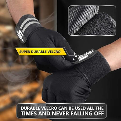 SAWANS Weight Lifting Gloves Gym Workout Fitness Wrist Wrap Support Men Women Fingerless Gloves Full Finger Touchscreen - size: Medium