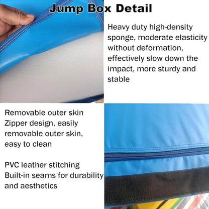 4 In 1 Soft Plyo Box Training Jumping Boxes High-Density EPE Foam Core - Non-Slip & Easy-to-Clean PVC Leather Cover for Home Gym Outdoor Exercise