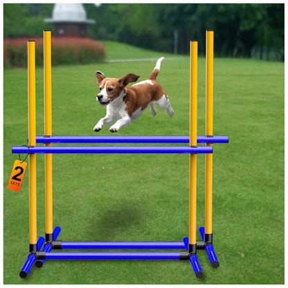 Adjustable Dog Agility Hurdles with Carry Bag, 2 Sets - size: 2-Sets Hurdles