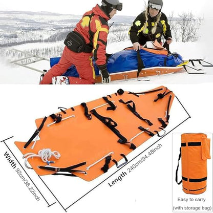 Foldable Spine Board Stretcher, Multifunctional Rescue Stretcher, Roll Type Foldable Stretcher, Backboard for Patient, Transfer Backboard EMT Immobilization for Medical Emergency Rescue