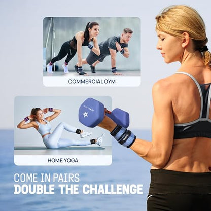 Yes4All Adjustable Wrist & Ankle Weights 3.5/5 LB Pair, Leg Weights for Women & Men, Weighted Arm Bands with Removable Sandbags for Fitness, Pilates, Walking, Strength Training - Versatile Colors - color: Blue, style: 3.5LB x 2